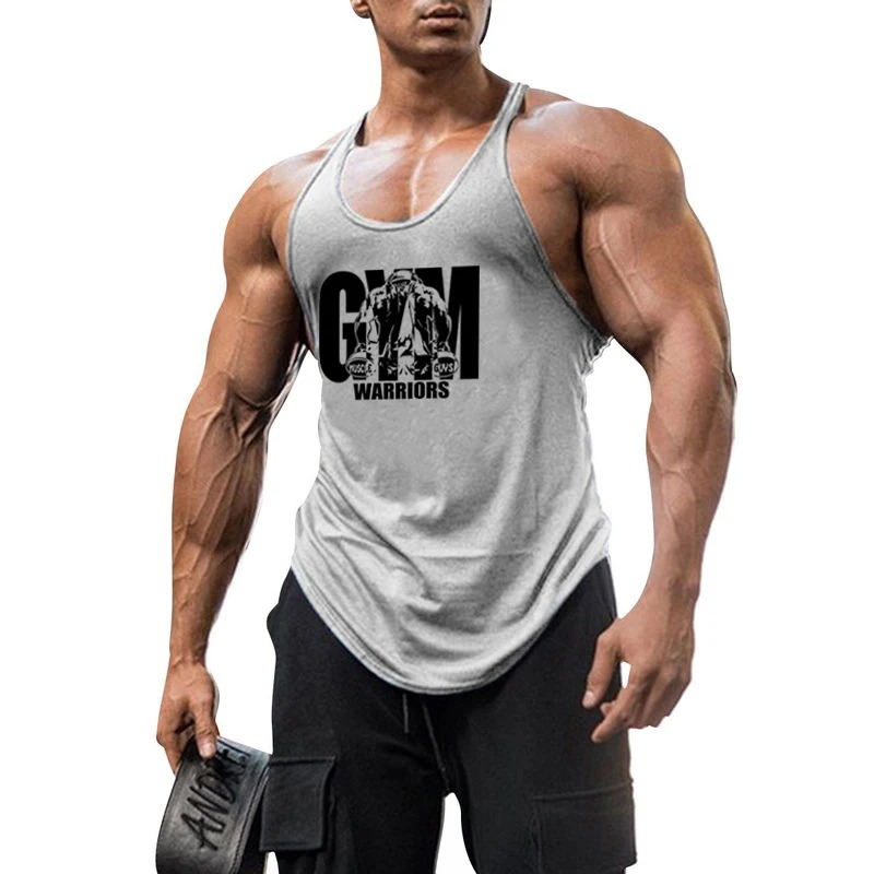 Gym Stringer Tank Top Men Cotton Clothing Bodybuilding Sleeveless Shirt Y Back Fitness Vest Summer Muscle Singlets Workout Tank